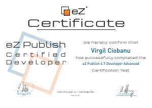 eZ Publish Certificate 2013